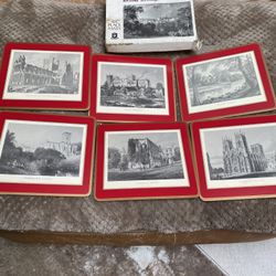 Never Used Pimpernel Brand British Heritage 6 Pictures Placemats Of Yorkshire Abbeys
