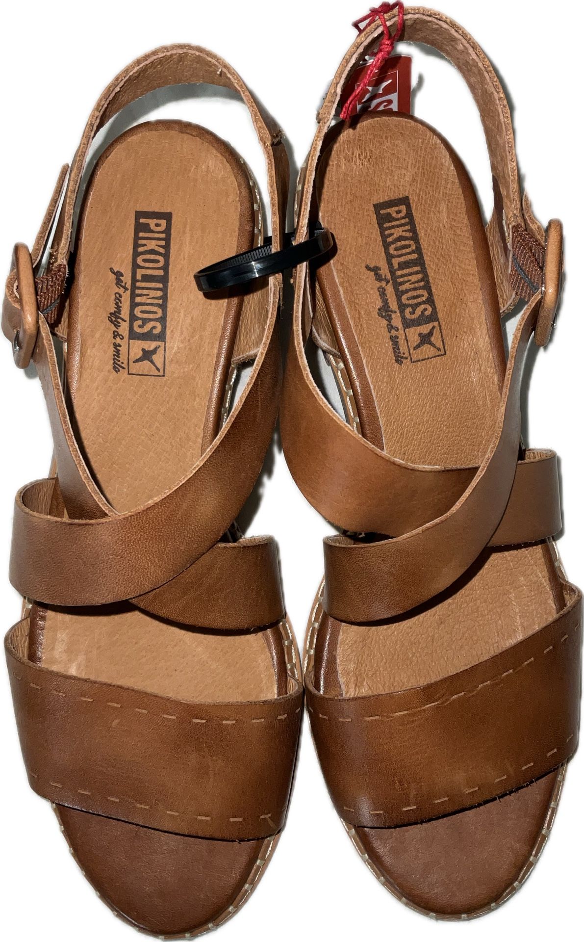 PIKOLINOS Heeled Sandals Leather Blanes for Woman Brandy Size 39/8.5