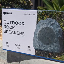 NEW! $139+ RETAIL! Gemini Sound GHRK-400-PR Rechargeable Bluetooth Outdoor Rock Speakers