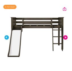 Twin Low Loft Bed With Ladder And Slide