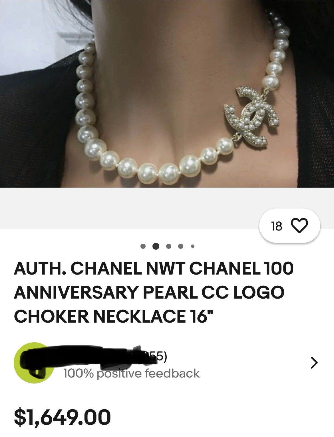 Authentic Vintage Pearl Chanel Necklace