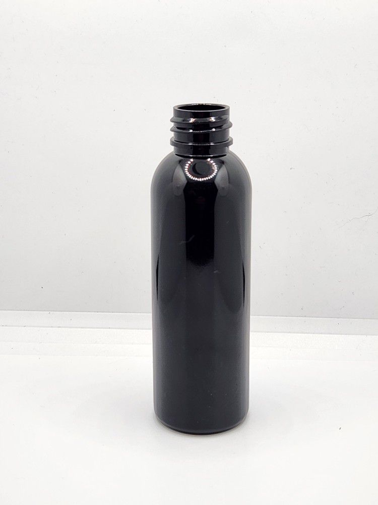 (1065) 2oz 60ml Glossy Black Cosmo Bullet PET Plastic Empty Bottles