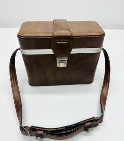 Vintage 1970s Brown Leather Camera Carrying Case