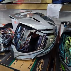 Gmax motorcycle adventure helmet size large brand new including a free Chrome shield DOT approved size large