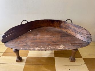Rare One-Of-A-Kind 19thC Antique Primitive Winnowing Tray Coffee Table- Rustic Decor