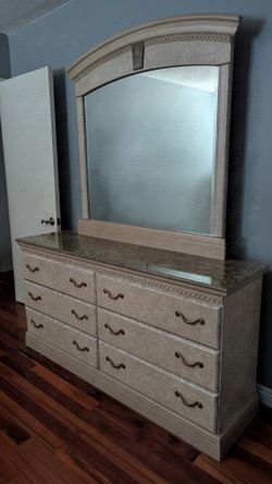Marble Countertop Dresser + Mirror
