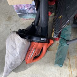 Black and Decker vortex leaf blower and bag sucker electric used