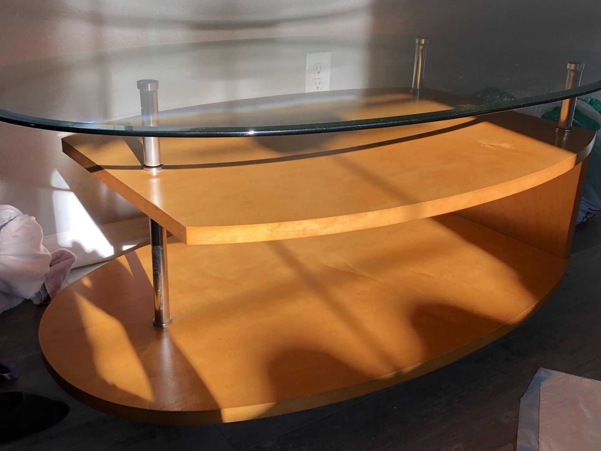 Glass/Wood Coffee Table