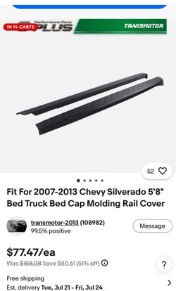 Chevy Bed Rail Caps