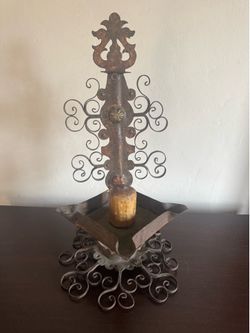 Antique Spanish revival candle holder