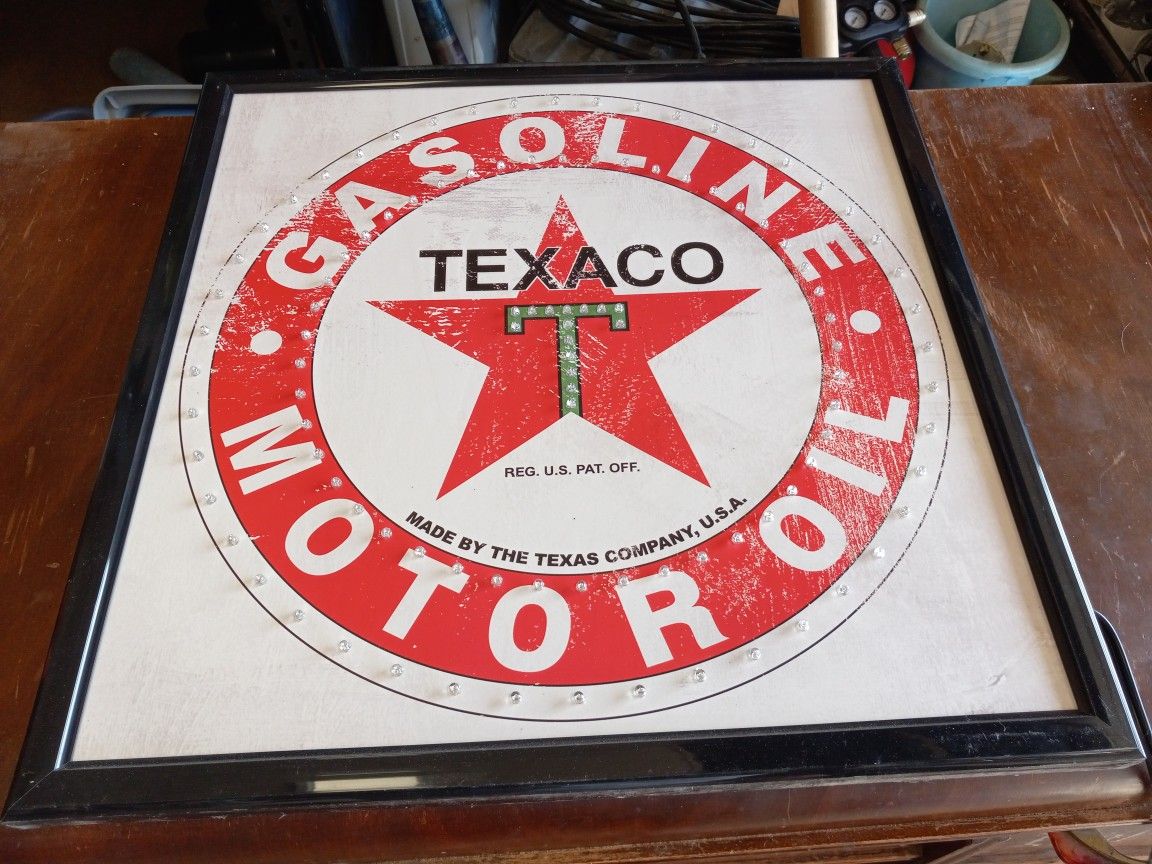 Texaco Gasoline Light Up Sign Reproduction 