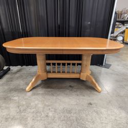 Light Wood Oval Top Dining Table