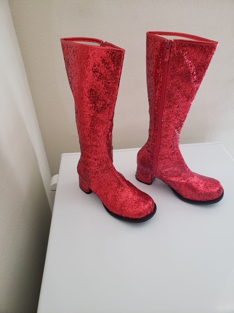 RED GLITTER BOOTS - girls