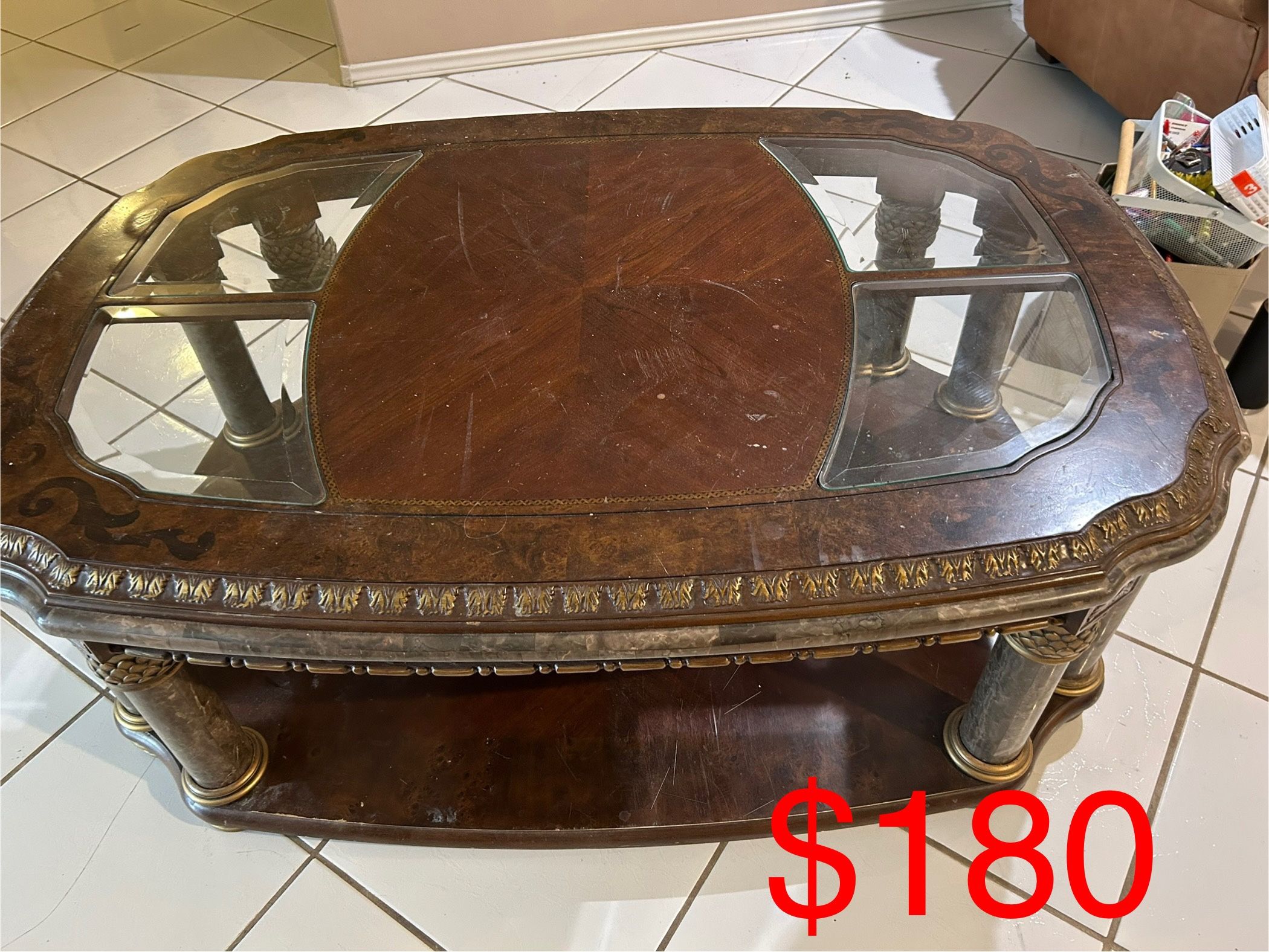 Coffee Table Wood And Marvel 