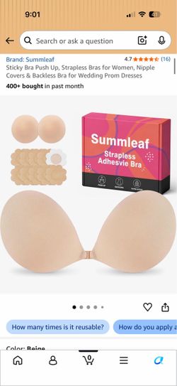 Brand new unopened box strapless backless sticky push up bra