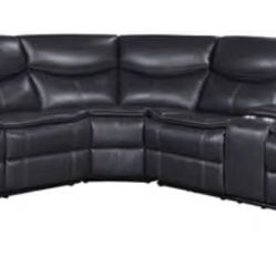 Sectional, Power Reclining, Gray Leather, New In boxes, Free Delivery