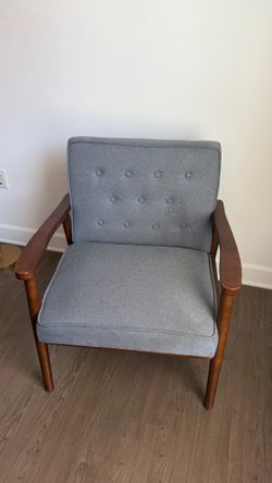 Mid-Century Modern Grey Accent Chair
