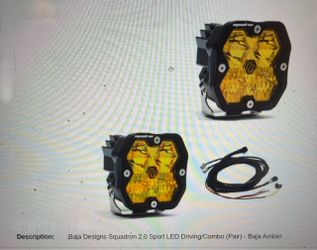 In stock. New: pair of BAJA DESIGNS 1.0 sport led combo Amber pod lights kit for TRUCK JEEP SUV JEEP UTV SXS ATV ( We Finance)