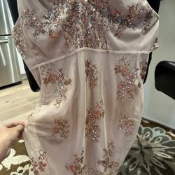 Beautiful sequin nude color cocktail dress