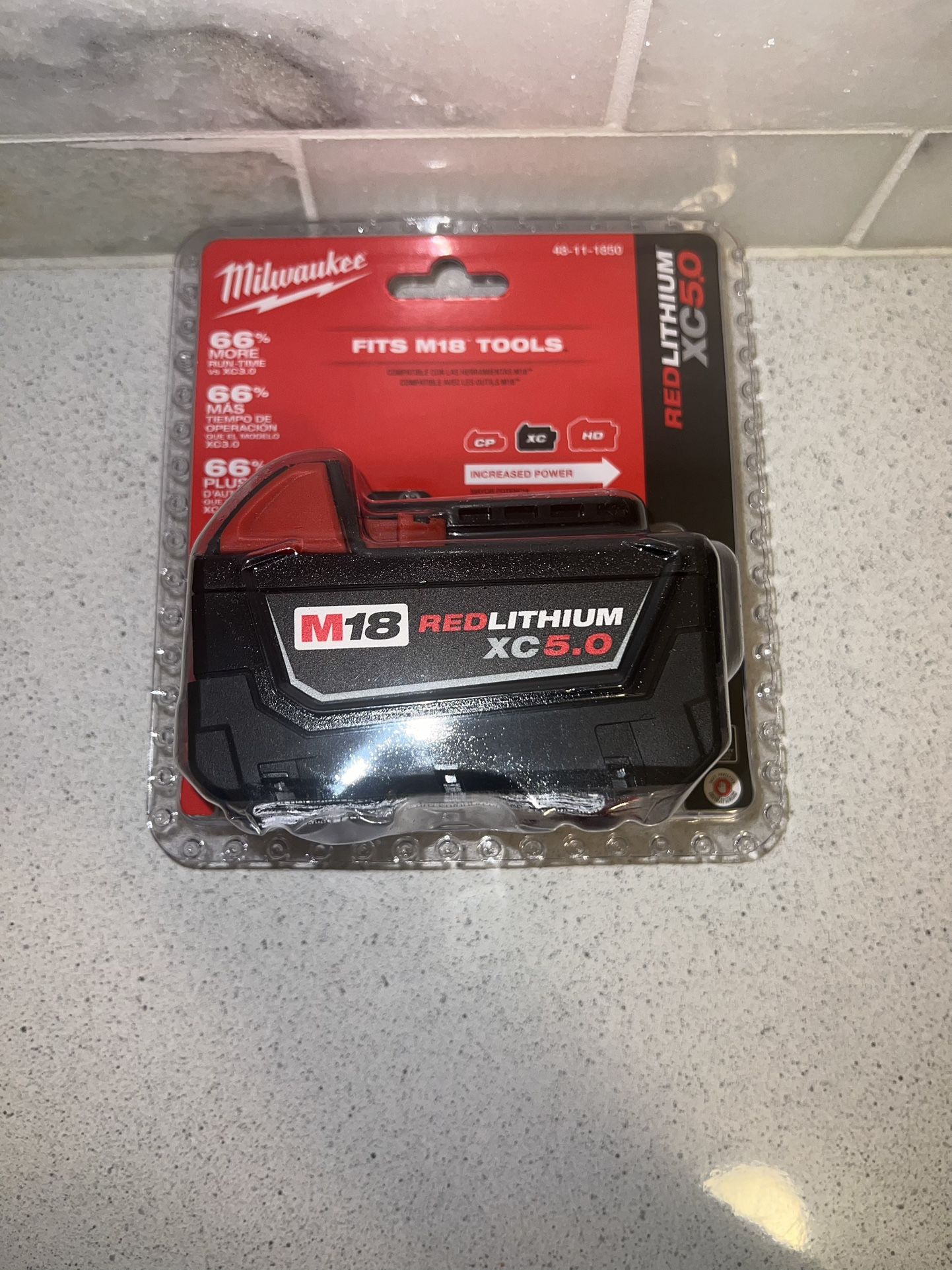 Milwaukee 5.0 XC Battery M18 48-11-1850 18V XC (NIP)