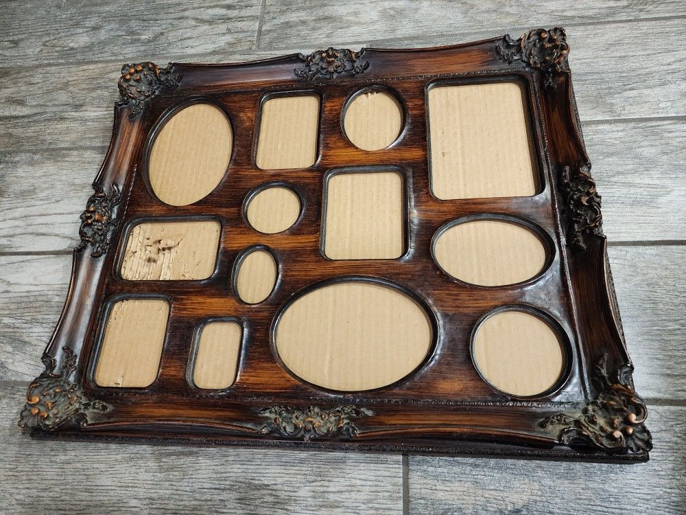 Vintage ornate frame for 13 small pictures