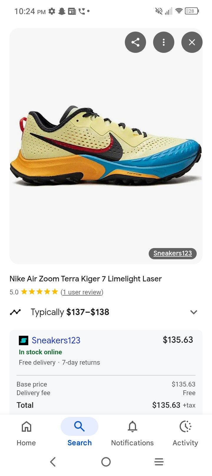 Nike air Zoom Terra Kiger 7 Limelight Laser