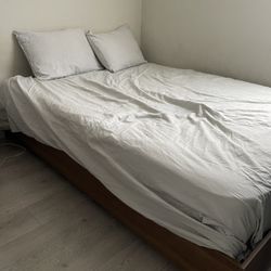 Queen Bed Frame & Mattress 