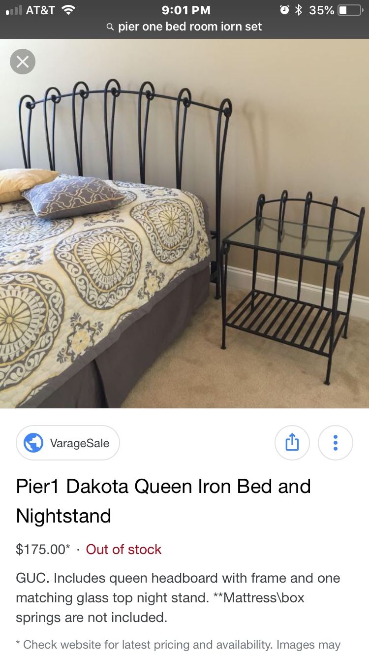 Pier one bedroom set