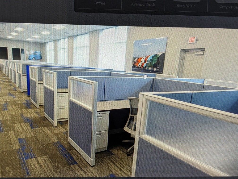 2 Sets Of Approx 10 Herman Miller Cubicles With Pedistal File Cabinets