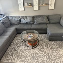 nova grey 142” 4 piece right arm facing chaise sectional