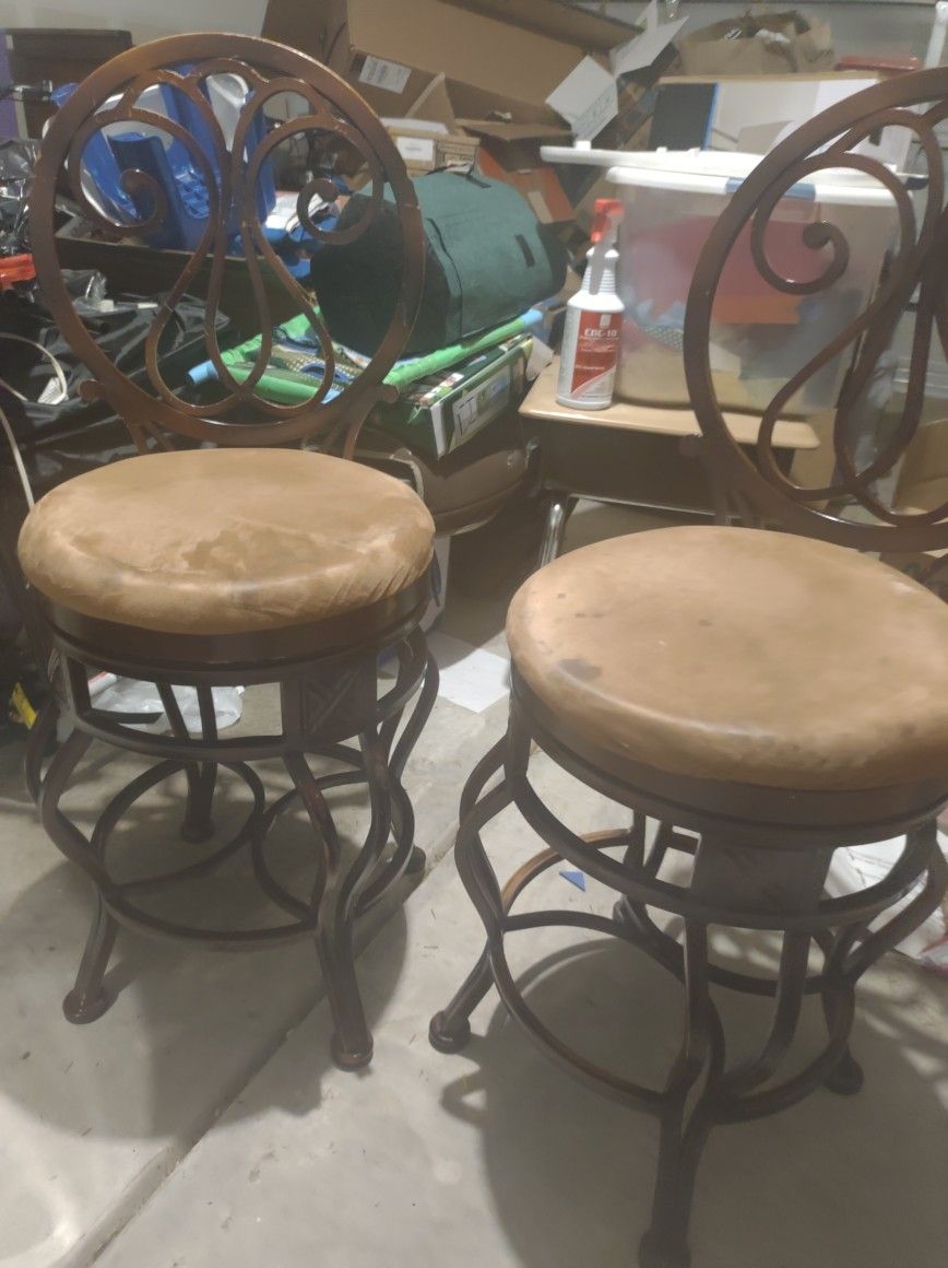 Iron Bar Stools - Brown $55.00 Or Best Offer