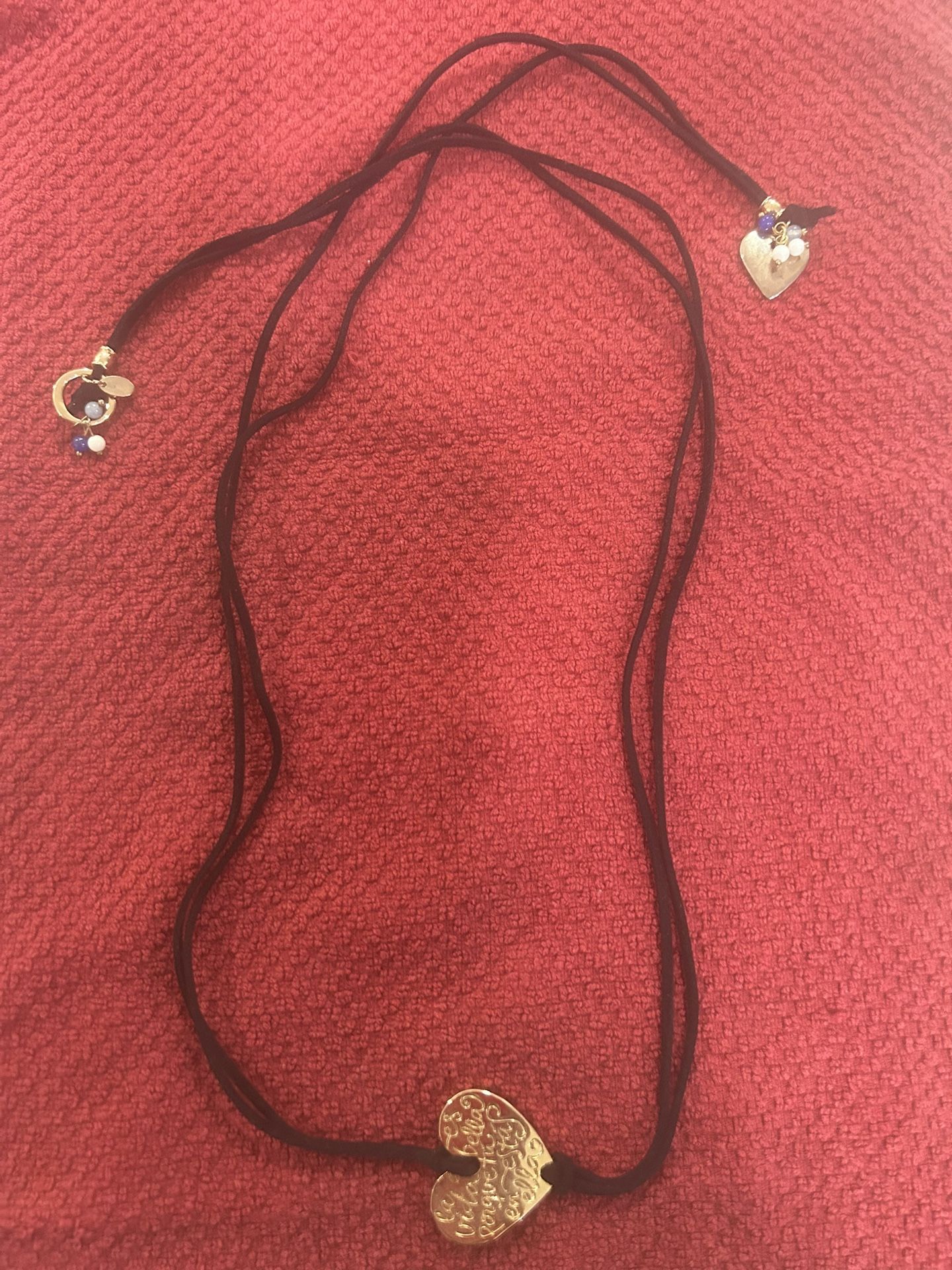 Black Velvet Chord Heart Nexklace
