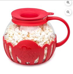 Microwavable glass popcorn popper