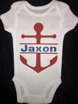 Anchor onesie with name