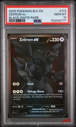 2025 POKEMON BLACK BOLT ZEKROM EX PSA 10