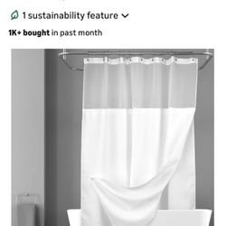 Shower Curtain White  & Rod in Chrome : *Luxury White Waffle Texture 