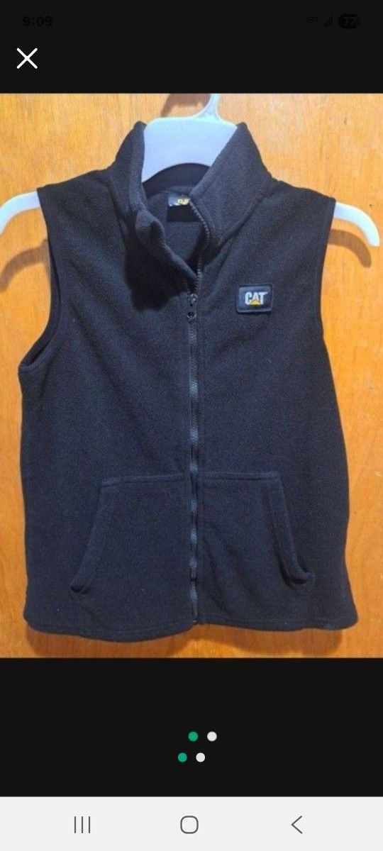 CAT Full Zip Fleece Vest Size M 10-12