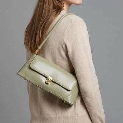 Light olive green baguette bag