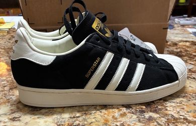 Adidas Superstar Sneakers Black Suede Sz10