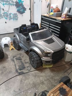 Power Wheel F-150 Gray Truck (modified adapter)