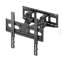 Full Motion TV Wall Mount Swivel Tilt Dual Arm Fits 32-70 in. Flat Screen LED 4K TVs Black 1 Pack
