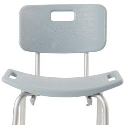 MCKESSON HEAVY DUTY STEEL FRAME SHOWER CHAIR WITH A REMOVABLE BACK. HOLDS UP TO 300LBS. BRAND NEW IN BOX. 