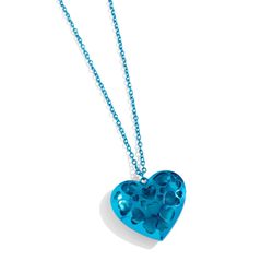 Blue Lovers Heart Necklace 
