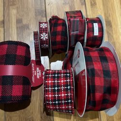 8 Buffalo Plaid Ribbon Rolls
