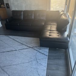 Black Leather Sectional