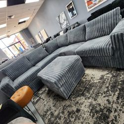 L Shape Luxury Sectional Grey With Otterman 