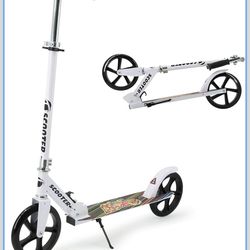 Kick Scooter for Ages 6+, Kids, Teens & Adults. Max Load 240 LBS. 8IN Big Wheels for Kids, Teens & Adults, 3 Adjustable Levels