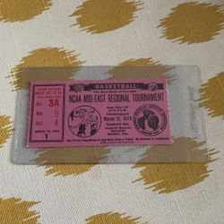 Coach Bobby Knight NCAA Tournament Debut 1973 Indiana Hoosiers Ticket Stub