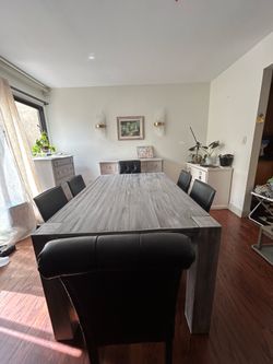 Modern grey farm 7 Piece Dining Set – Seats 6 – Delivery Available ✨