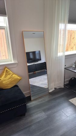 Golden frame full length mirror